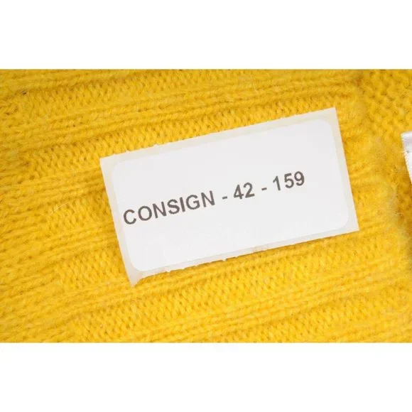 Celine Womens Crewneck Pullover Sweater Size Small Yellow 100% Wool Knit - Picture 9 of 9